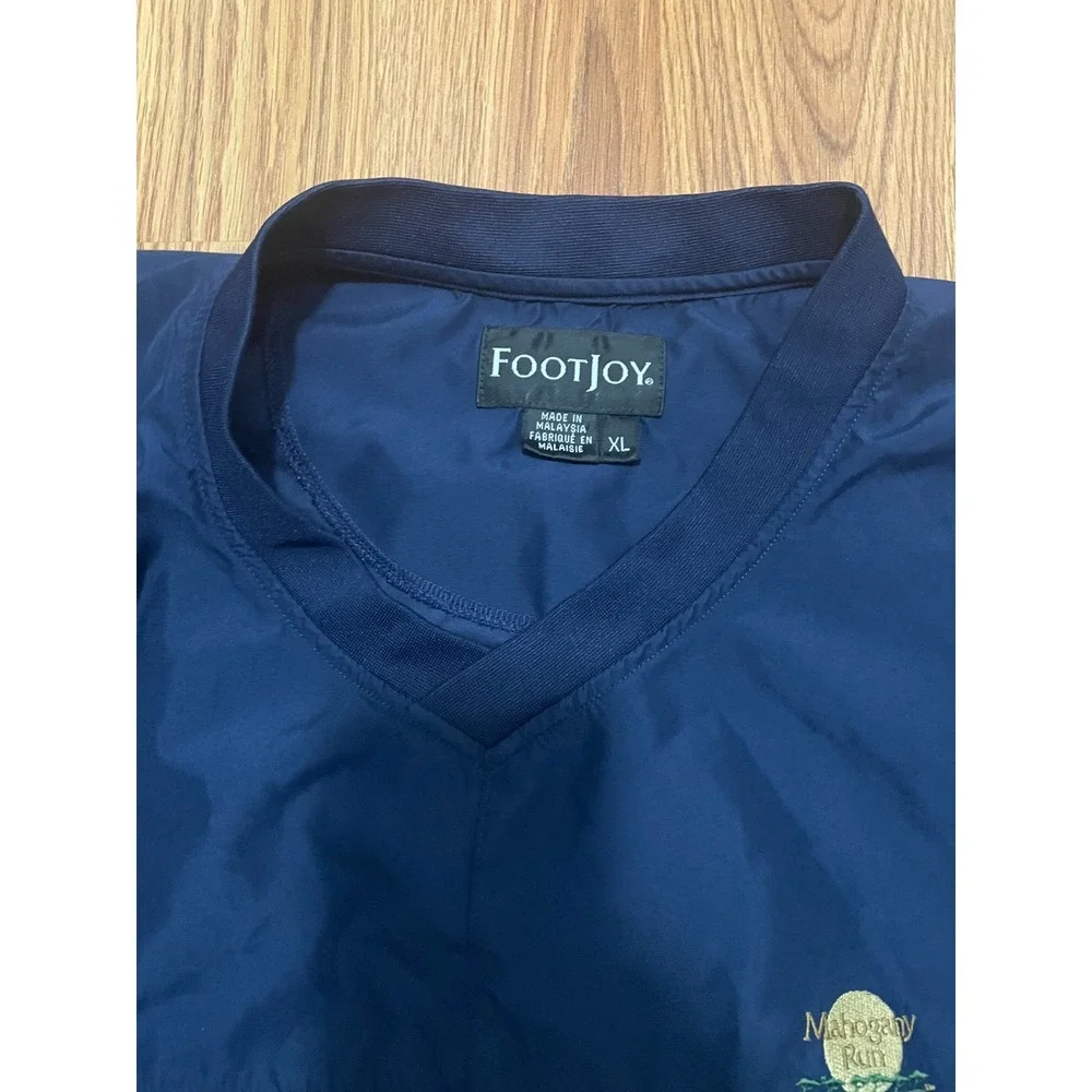 FootJoy Pullover Mens Extra Large Windbreaker Golf V Neck Navy St Thomas USVI